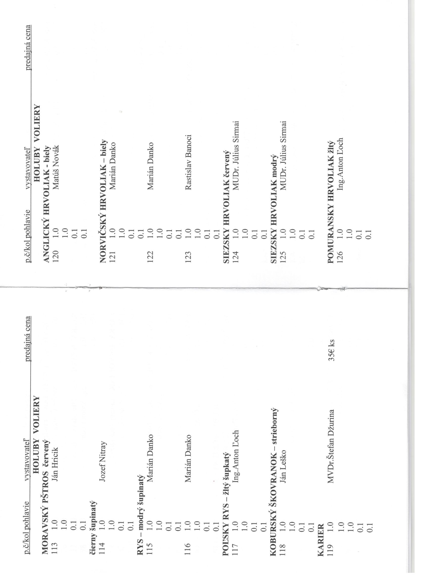 10.Katalog holuby voliery