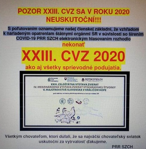 CVZ 2020 ZRUŠENÁ